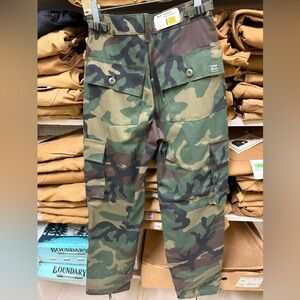 Vintage Youth Military Style Woodland Camo Cargo Pants